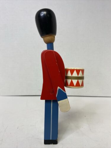 Vintage Kay Bojesen Demark 8.5" Red & Blue Wooden Toy Soldier - Picture 4 of 17
