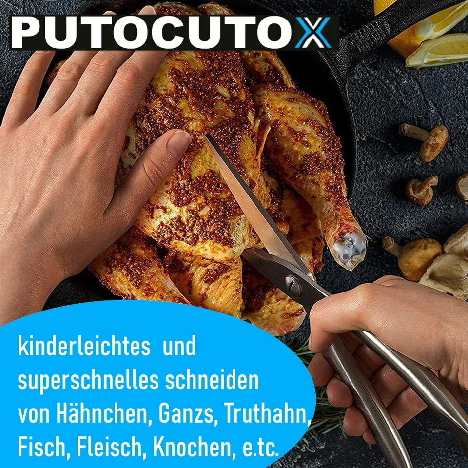 PUTOCUTOX Geflügelschere Fleischschere Edelstahl Hähnchenschere Tranchierschere - Bild 2 von 4