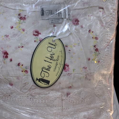 ❤️The 1 for U Nightgown 100% Cotton Vintage Rose Floral On White XXXL - Picture 8 of 9