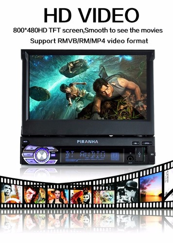 Radio de coche 7"" 1 Din unidad principal SD pantalla táctil estéreo pantalla abatible Bluetooth FM - Imagen 3 de 13