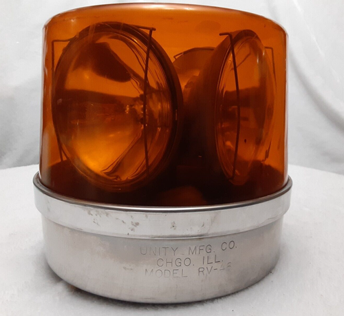 1 ) Vintage Unity Model RV-46 Amber Light Beacon # 1282 Lens Cap ...