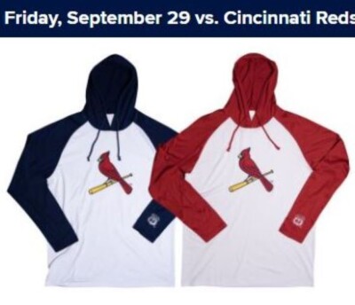 St Louis Cardinals Adult Long-Sleeve Pullover Shirt SGA 9/29/23 Red & Navy BOTH