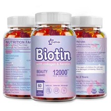 HOT-Hair Skin Nails Gummies Anti-aging Antioxidant, Biotin 12000mcg Multivitamin