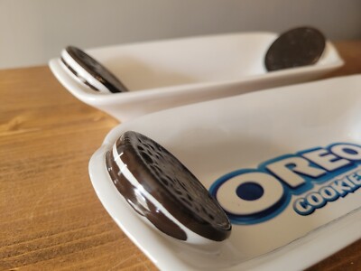 Set Of 2 OREO Cookies Ceramic Dish Cookie Tray Snack Bowl | eBay