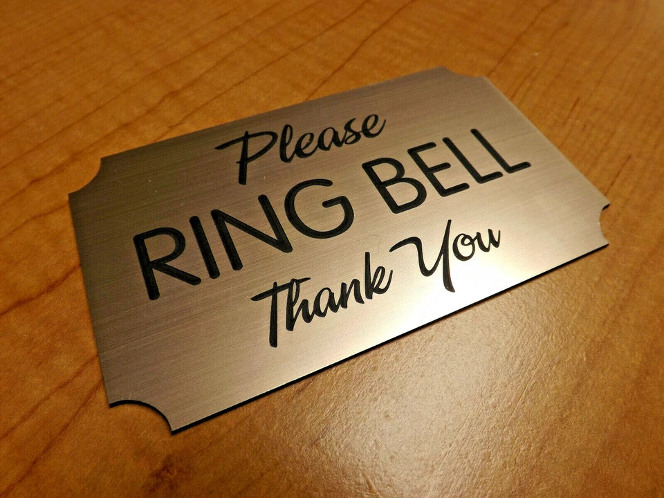 Engraved ~ Please RING BELL ~ Wall Door Sign Plate | Doorbell Home Office Plaque - Image 3 of 4