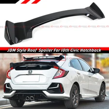 FOR 17-21 CIVIC FK4 FK7 5DR HATCHBACK JDM GLOSS BLACK HIGHKICK ROOF SPOILER WING