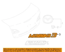 MAZDA OEM 14-18 3 Trunk Lid Exterior Trim-Nameplate BHN151721