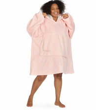 Snuggy Adult Hooded Oversized Wearable Blanket Pink Women Men ONE SIZE Fleece