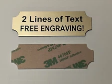 3 pack - Custom Engraved 1x3 Brushed Gold Plate Plaque Sign w/ Adhesive Back