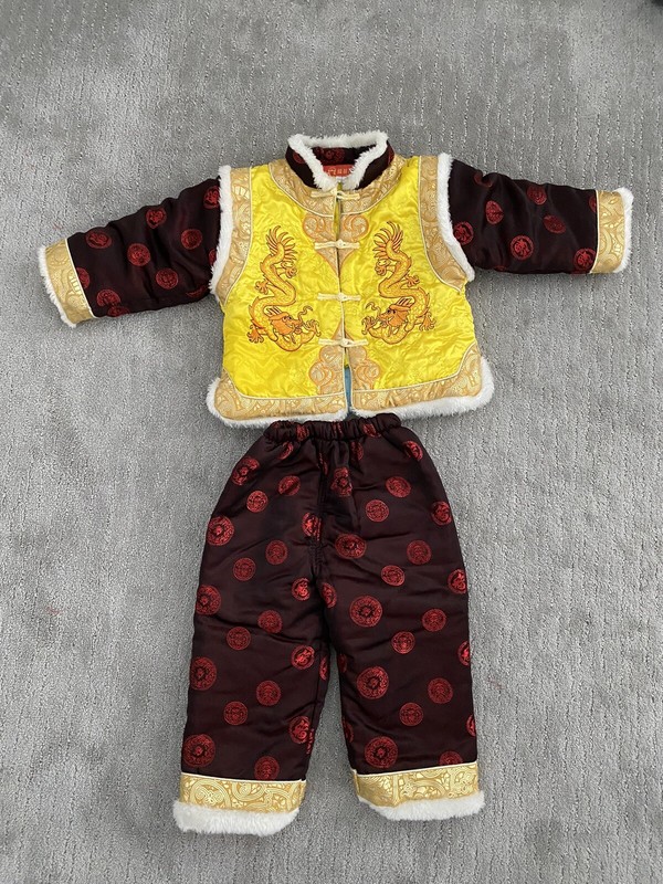 Chinese New Year Tang Suit Kid Boy Padded Quilted Outfits Size 2-3T  Dragon 2024