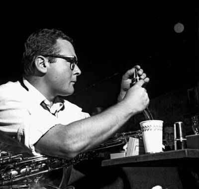 Stan Getz performs onstage at Cafe Au Go Go on the day they - 1964 Old Photo