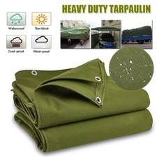 Heavy Duty Waterproof Canvas Tarp 16 Oz Cotton Canvas Tarpaulin Cover Tent