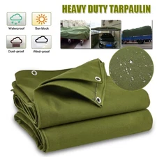 Heavy Duty Waterproof Canvas Tarp 16 Oz Cotton Canvas Tarpaulin Cover Tent