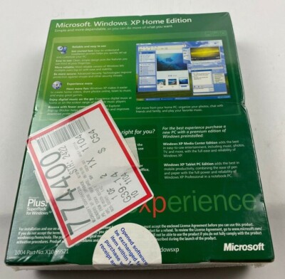 MICROSOFT WINDOWS XP HOME w/SP2 UPGRADE VERSION FOR 98/98SE/ME NEW