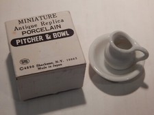 VINTAGE DOLLHOUSE MINIATURE PORCELAIN PITCHER  BOWL