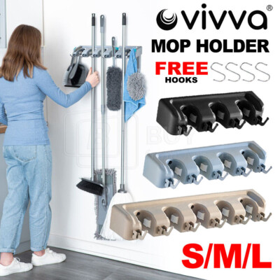 Vivva Broom Holder Mop Hanger Wall Mounted Kitchen Tool Storage