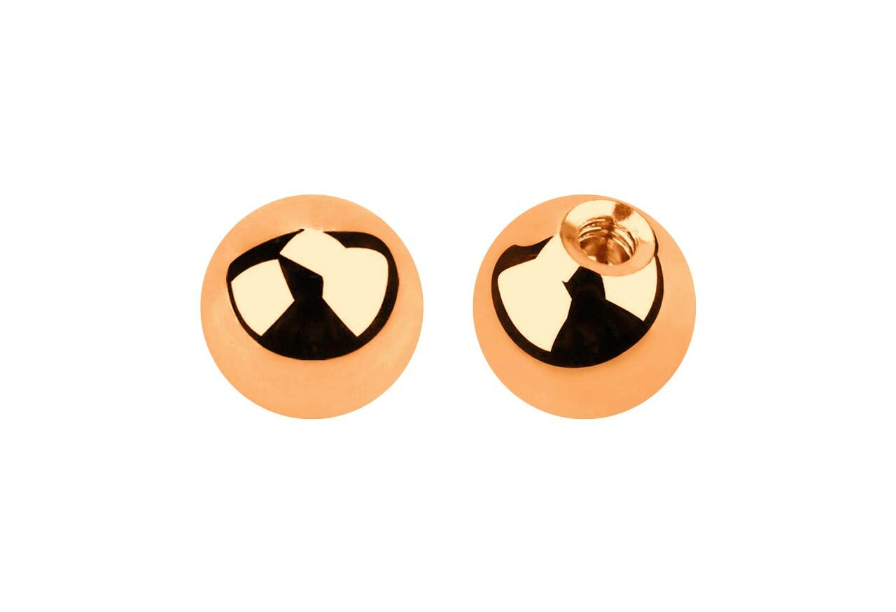 Piercing Jewelry Replacement Closure Ball Rose Gold Steel in 4mm, Thread 1.2mm