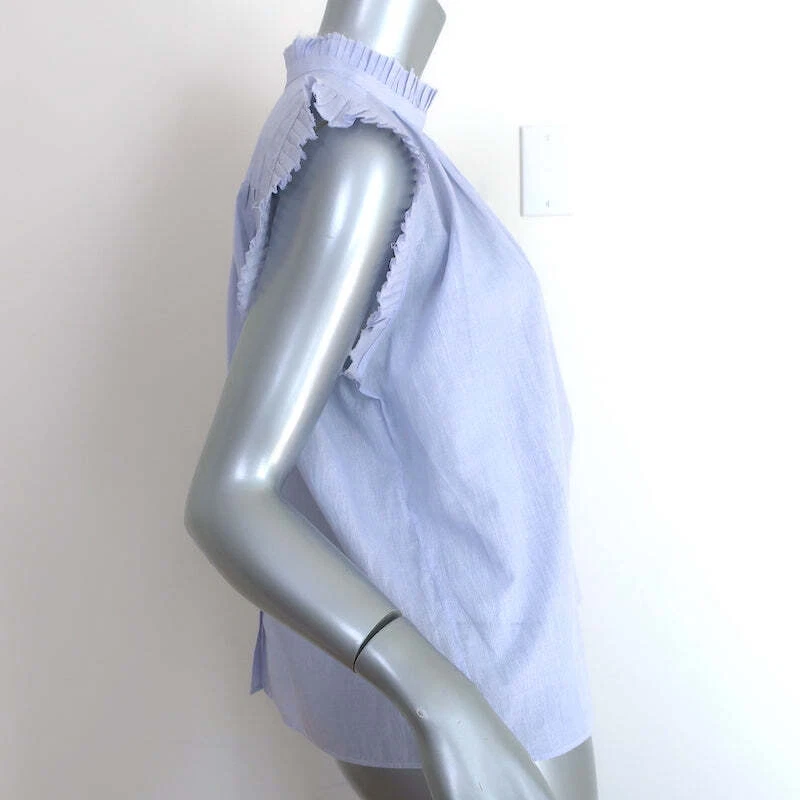 ОПРАВА Raw края оборки верхний светло-синий в тонкую полоску хлопок размер средний - Изображение 3 из 4