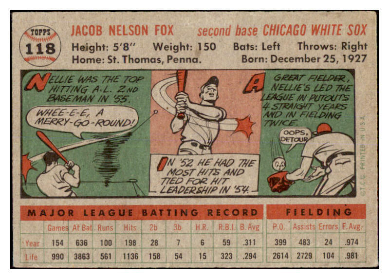 ●AL FOXX 1952 Red Man AL #9 Nellie Fox VGEX J2738683 | eBay