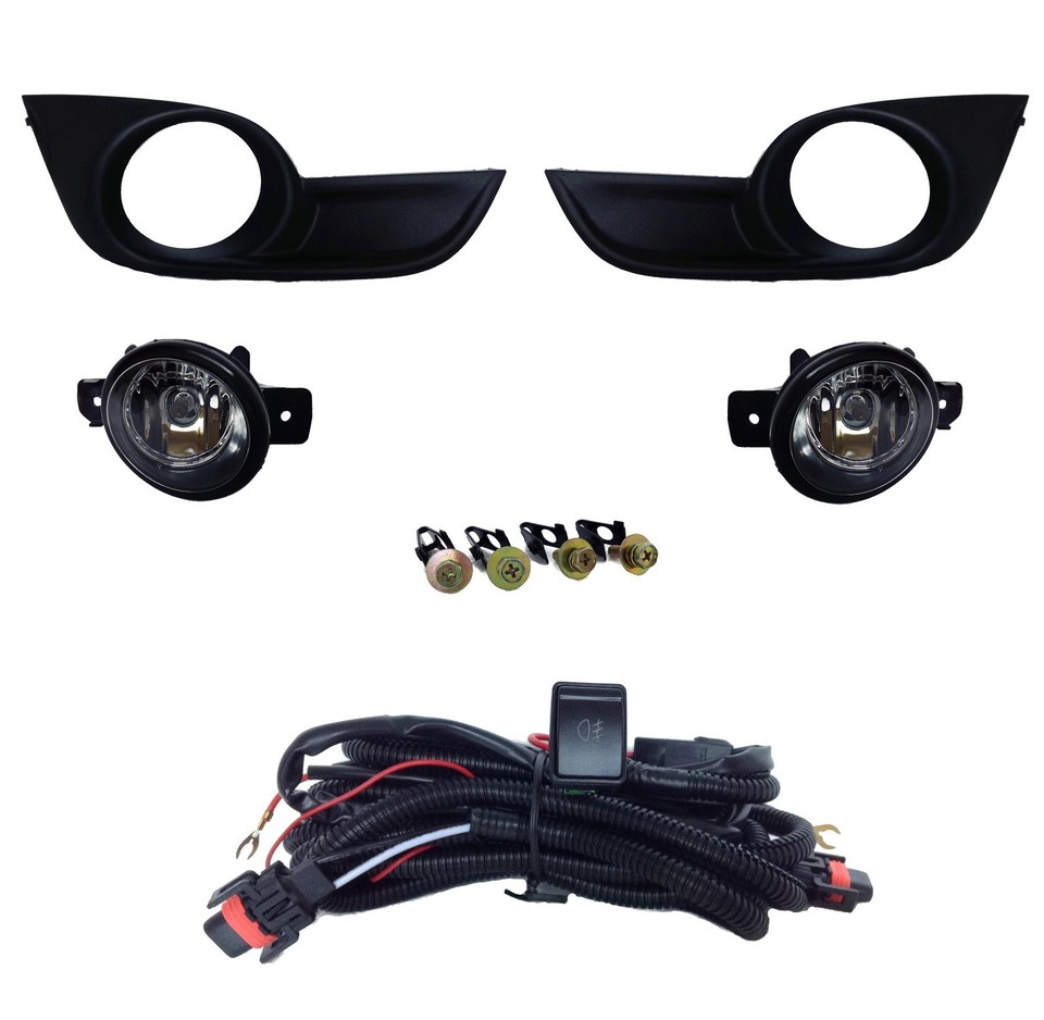 Complete Fog Light Kit For 2007-2011 Nissan Versa – Lamps, Bezels, Harness & Switch