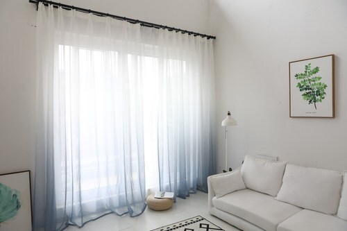 Sheer Mesh Window Curtain Drape Fabric Gradient Color See Through Sold By Metre - Picture 19 of 19
