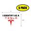 thumbnail 1  - 5 PACK 4&#034;x2.75&#034; I IDENTIFY AS A TESLA Sticker Decal HUMOR FUNNY GIFT VG0214