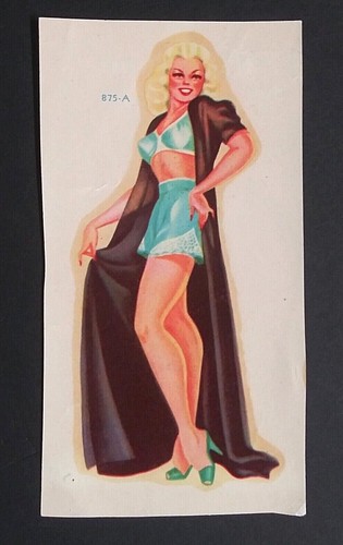 Blonde Pinup Girl Meyercord Vintage Water Slide Transfer Decal c1950s 875-A - Picture 6 of 7