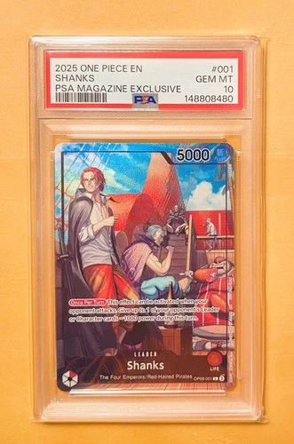 One Piece Shanks Leader PSA 10 OP09-001 Magazine Promo Card Gem Mint