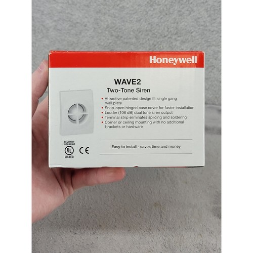 Honeywell WAVE2 Two-Tone Siren 106dB Indoor Alarm Security System White
