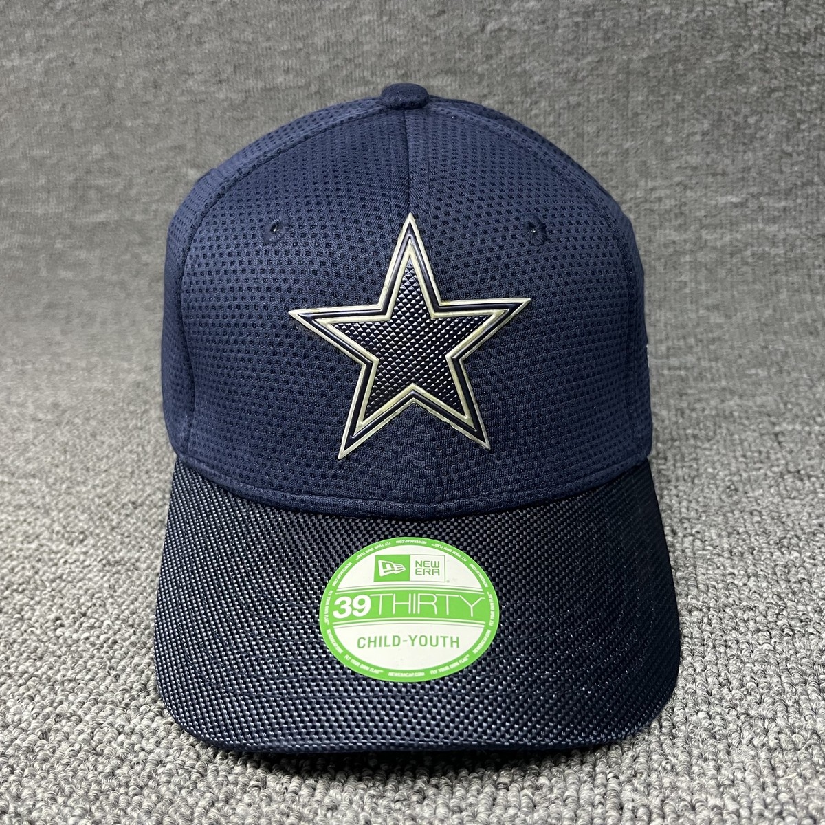 New Era Dallas Cowboys 39THIRTY Youth Hat Navy Perforated Star Stretch Fit Cap