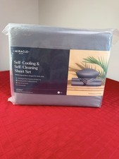 Miracle Sheets Full Luxe Sateen Sheet Set Self Cooling  Cleaning Charcoal Gray