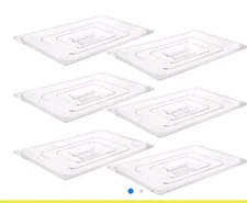 6 Pack Food Pan Lids, Full Size NSF Polycarbonate Cover with Handle, Plastic 