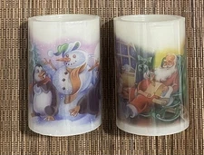 2 New Flameless Wax Color Changing Holiday Music Candles; Safe, Classic Flicker