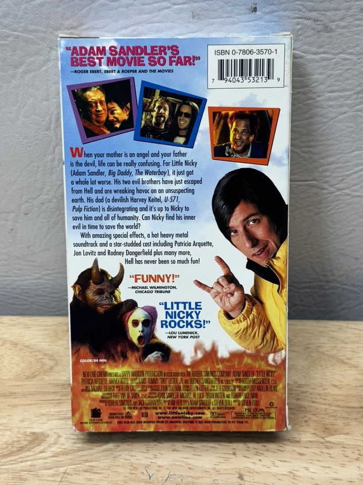 Little Nicky (2000) VHS Tape (PG-13) Adam Sandler Comedy - Image 2 of 4