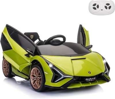 Tobbi 12VKids Ride On Car  Licensed Lamborghini Sian Electric Toy w/Remote MP3