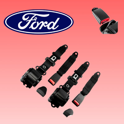 For All Ford 2 Pack Rear Seat Belt Adjustable Retractable 3 Point