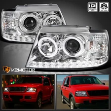Fits 2002-2005 Ford Explorer LED Halo Projector Headlights Lamp Left+Right 02-05