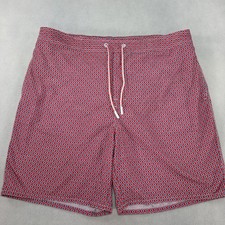 Johnnie-O Shorts Mens 2XL Red Blue Karratha Swim Trunk Mesh Lined JMSS-2000 prep