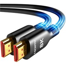 Braided 25FT HDMI Cable 2.1 - Perfect for 8K/4K Displays, Gaming & Home Theaters