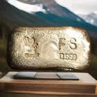 1.859 Troy Ounces Of .999 Silver Bullion  Poured Bar With Cooling Lines