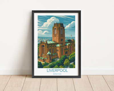 Liverpool Cathedral Print - Travel Print Merseyside Wall Art British Landmark