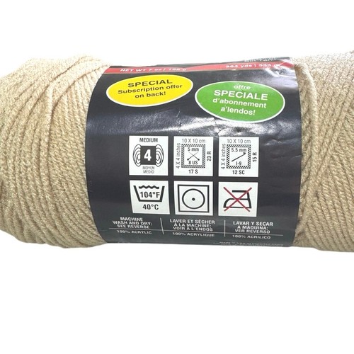 Red Heart Super Saver Acryl Garn Buff 0334 4-Medium 7 Unzen 364 Yds - Bild 3 von 3