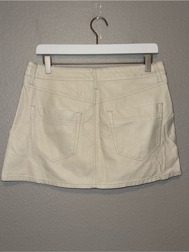Free People We The Free Wynne Vegan Leather Mini Skirt in Bone Size 29 Western - Picture 5 of 8