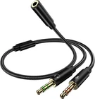 3.5mm Headset Splitter Adapter Female to Dual Male Mic Audio Y Cable for PC