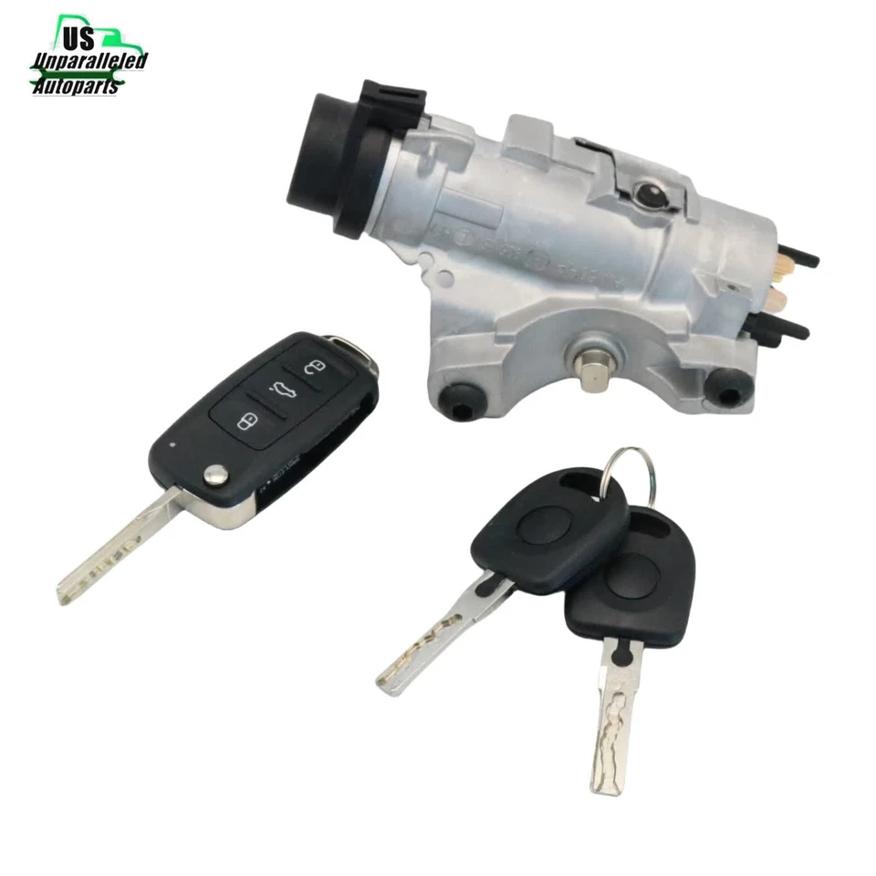 Ignition Lock Cylinder Assembly W/ Key Shells for Audi A4 A6 A8 /Quattro - Image 4 of 4