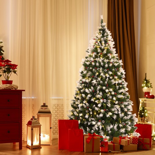 7,5' vorbeleuchteter verschneiter Weihnachtsbaum Weihnachtsdekoration 1398 Tipps 8 Beleuchtungsmodi