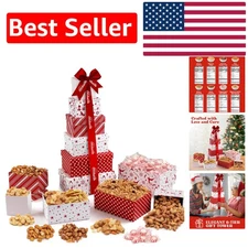 Exquisite Nut & Snack Gift Tower: 6 Tiers of Gourmet Delights - Kosher Certified