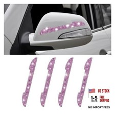 4PCS Bling Car Door Handle Scratch Protector, Crystal Rhinestone Sticker Pink