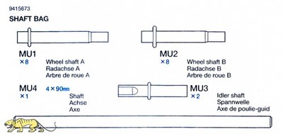 Tamiya 9415673 Achsenbeutel (MU1-MU4) für Tamiya Tiger I (56010) 1:16