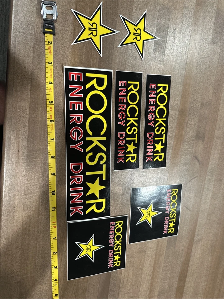 Nuevo lote de 51 calcomanías promocionales vintage auténticas de bebida energética Rockstar Foto 3 de 4